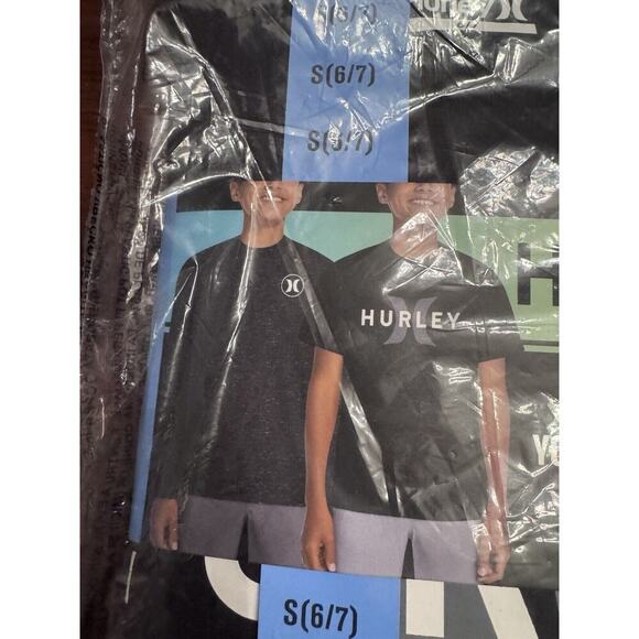 Hurley Soft & Breathable Crew Neck 2 Pack Boys Graphic Tee & Slub Long Sleeve - Picture 6 of 7